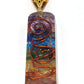 7 Chakra Orgone Pyramid with Flower of Life Symbol Stone Bracelet & Orgone Pendant Necklace Combo for Reiki Spiritual Healing Energy Generator Yoga Meditation