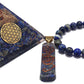 Orgone Crystal Pyramid with Flower of Life Symbol, Stone Bracelet & Orgone Pendant Necklace Combo for Prosperity, Reiki Spiritual Healing, Energy Generator, Yoga Meditation